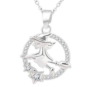 Flying Witch Wicca necklace jewelry gift Valentine